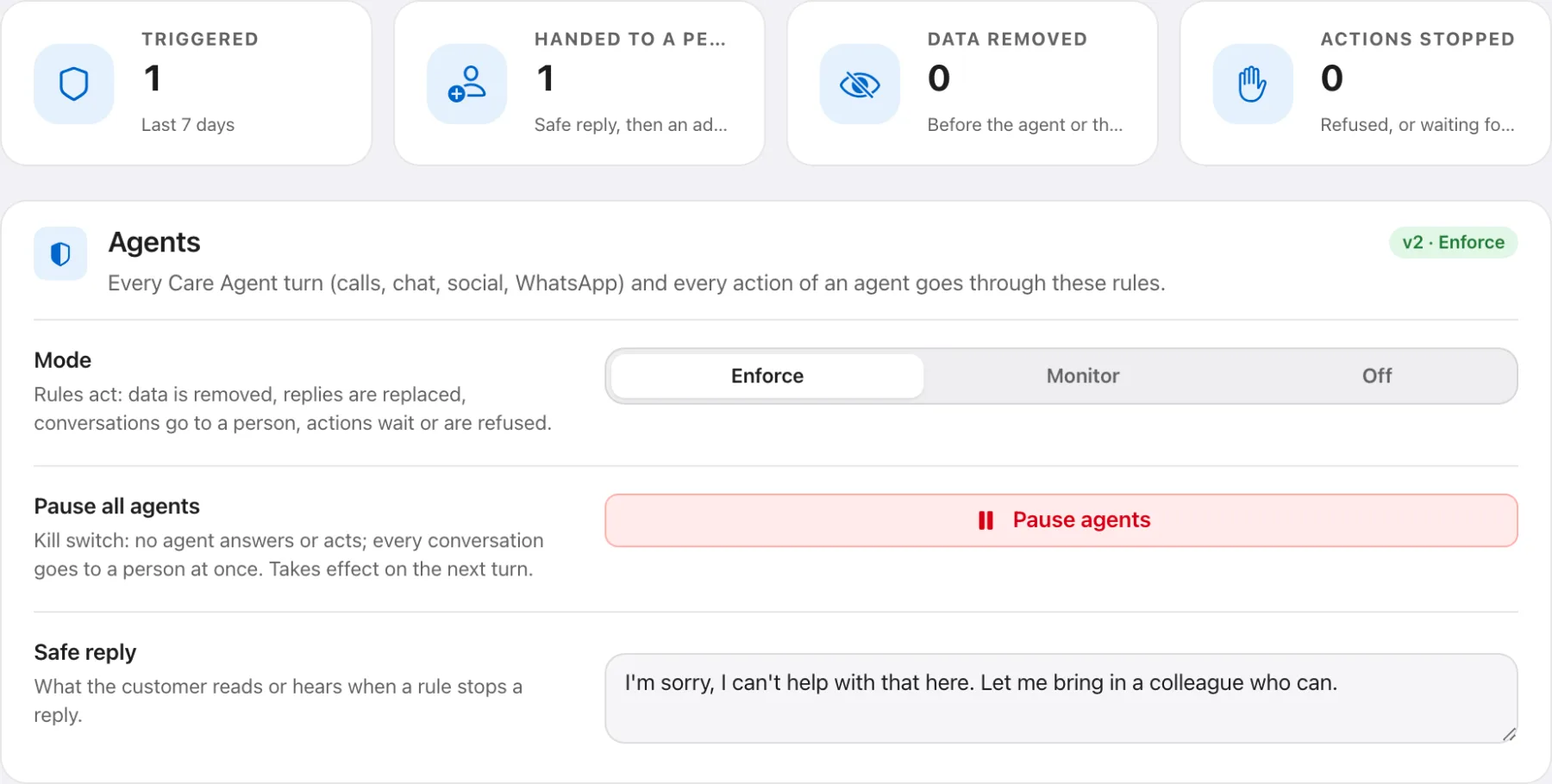 Rules on everything the AI says and does