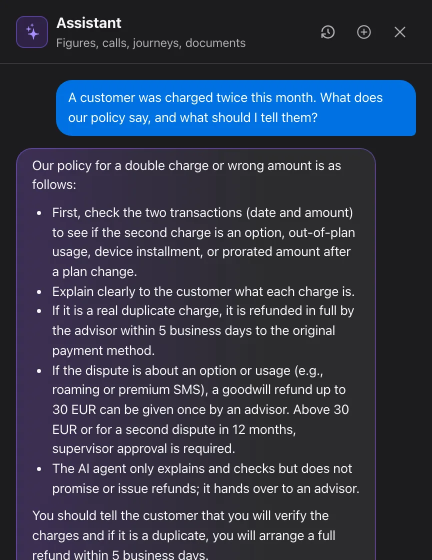 A question, a sourced answer in seconds